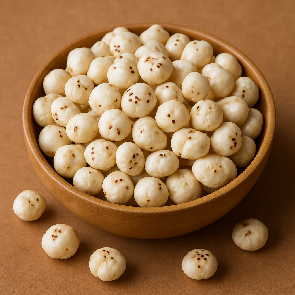 Close-up of roasted foxnuts